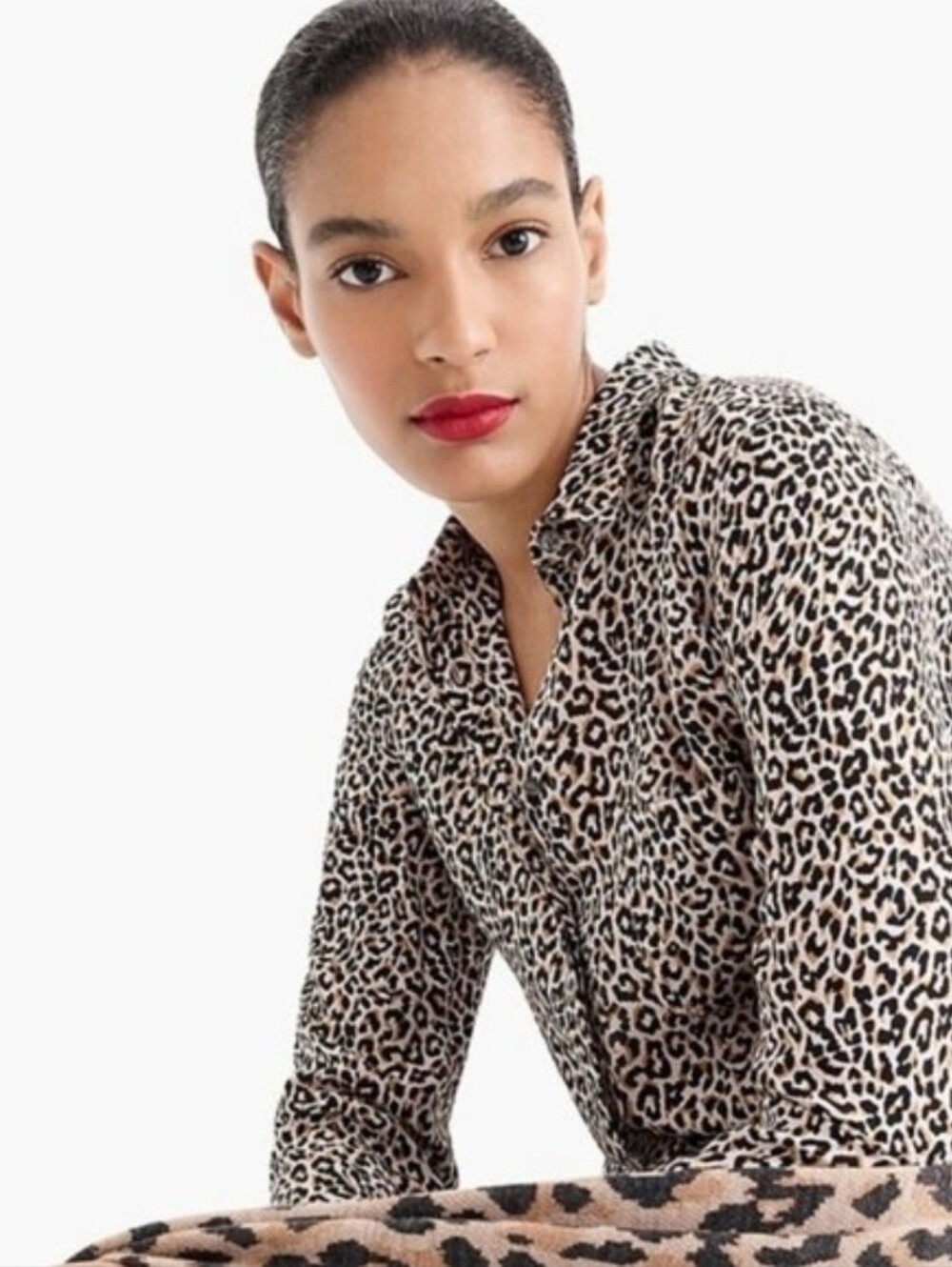 J. Crew Silk 🐆 button-up shirt in Leopard print, Size 0